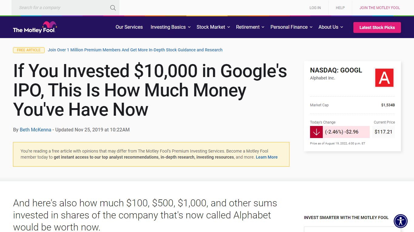 If You Invested $10,000 in Google's IPO, This Is How Much Money You've ...